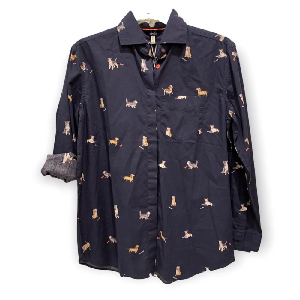 NWT Joules long sleeve cotton short size 14 US Dog print